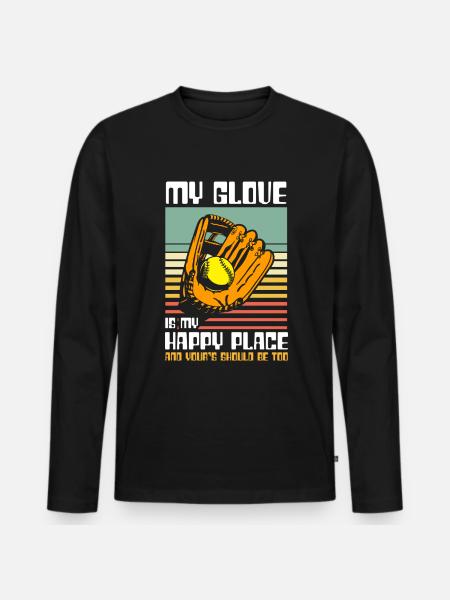 Catcher Softball Lover Bat Ball - Men's Premium Organic Long Sleeve Shirt - black