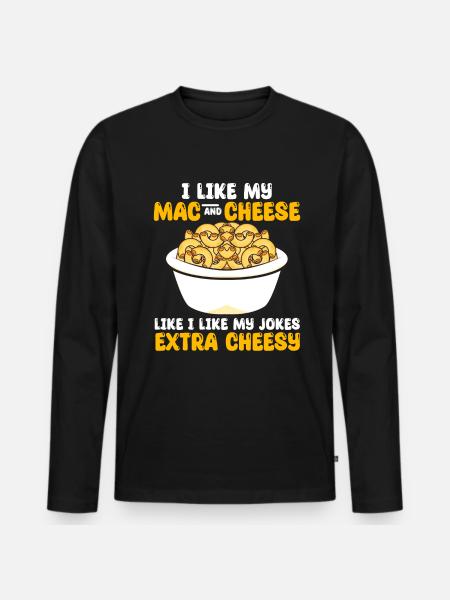 Mac & Cheese Macaroni Macaronie Cheesy - Men's Premium Organic Long Sleeve Shirt - black