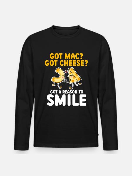 Mac & Cheese Macaroni Macaronie Cheesy - Men's Premium Organic Long Sleeve Shirt - black