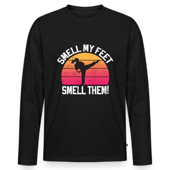 Karate Girl Martial Arts Women Karate Kick - Männer Premium Bio Langarmshirt - Schwarz - Vorne - Nico (187cm)