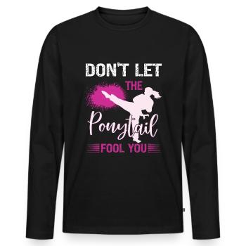 Karate Girl Martial Arts Women Karate Kick - Männer Premium Bio Langarmshirt - Schwarz - Vorne - Nico (187cm)