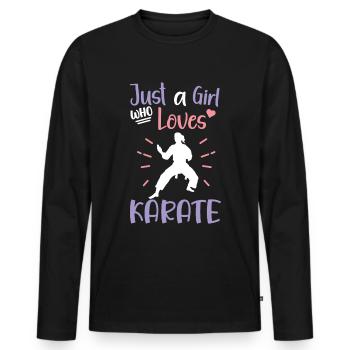 Karate Girl Martial Arts Women Karate Kick - Männer Premium Bio Langarmshirt - Schwarz - Vorne - Nico (187cm)