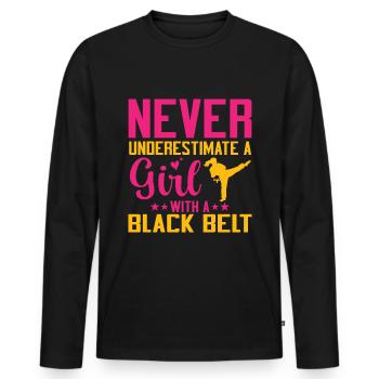 Karate Girl Martial Arts Women Karate Kick - Männer Premium Bio Langarmshirt - Schwarz - Vorne - Nico (187cm)