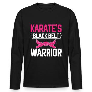 Karate Girl Martial Arts Women Karate Kick - Männer Premium Bio Langarmshirt - Schwarz - Vorne - Nico (187cm)