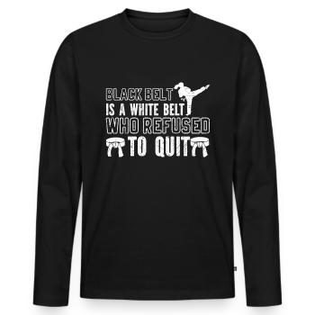 Karate Girl Martial Arts Women Karate Kick - Männer Premium Bio Langarmshirt - Schwarz - Vorne - Nico (187cm)