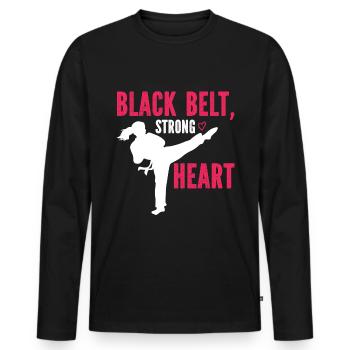 Karate Girl Martial Arts Women Karate Kick - Männer Premium Bio Langarmshirt - Schwarz - Vorne - Nico (187cm)