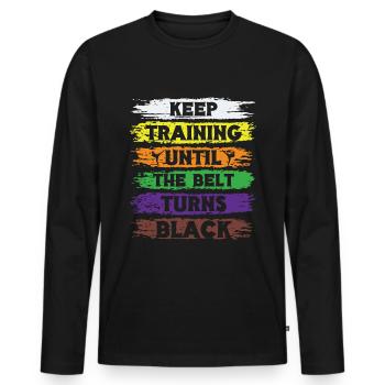 Karate Black Belt Martial Arts Karate Kick - Männer Premium Bio Langarmshirt - Schwarz - Vorne - Nico (187cm)