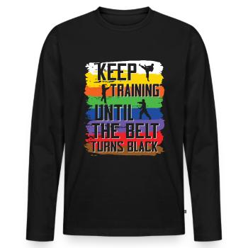 Karate Black Belt Martial Arts Karate Kick - Männer Premium Bio Langarmshirt - Schwarz - Vorne - Nico (187cm)