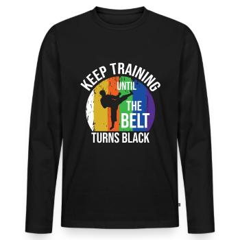 Karate Black Belt Martial Arts Karate Kick - Männer Premium Bio Langarmshirt - Schwarz - Vorne - Nico (187cm)