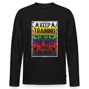Karate Black Belt Martial Arts Karate Kick - Männer Premium Bio Langarmshirt - Schwarz - Vorne - Nico (187cm)