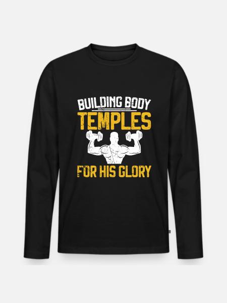 Jesus Christian Gym Workout - Men's Premium Organic Long Sleeve Shirt - black