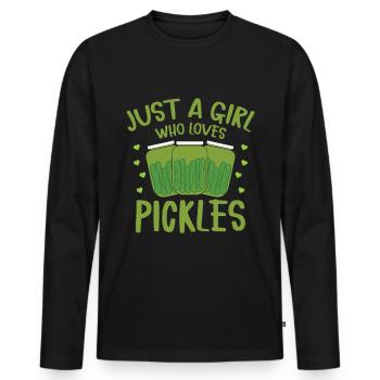 Cucumber Cucumber Food Lover Cucumber Lover - Men's Premium Organic Long Sleeve Shirt - black - Front - Nico (187cm)