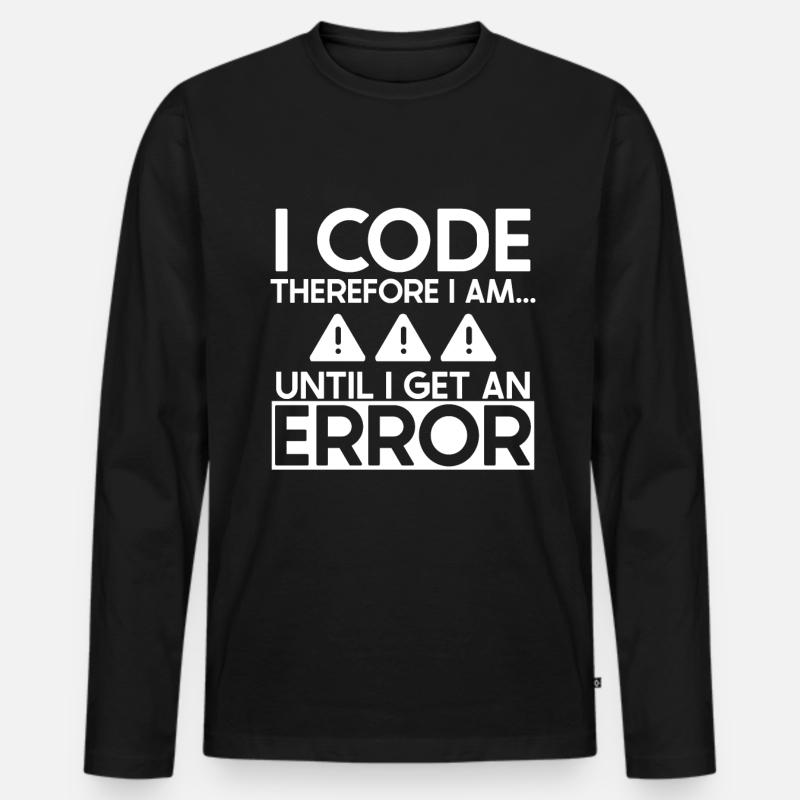 Software Developer, Computer Engineer, Nerd - Men's Premium Organic Long Sleeve Shirt - black
