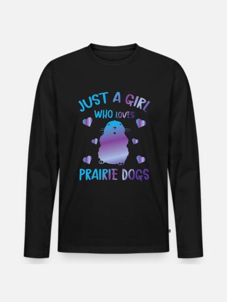 Sjov prærie-hund elsker sjov gnaver - Premium økologisk langærmet T-shirt til mænd - sort