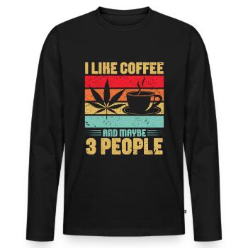 Weed Coffee Cannabis Stoner Koffein Ganja - Männer Premium Bio Langarmshirt - Schwarz - Vorne - Nico (187cm)