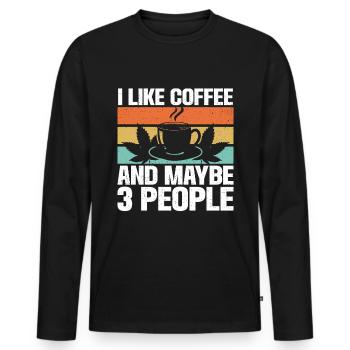 Weed Coffee Cannabis Stoner Koffein Ganja - Männer Premium Bio Langarmshirt - Schwarz - Vorne - Nico (187cm)