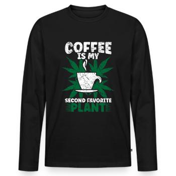 Weed Coffee Cannabis Stoner Koffein Ganja - Männer Premium Bio Langarmshirt - Schwarz - Vorne - Nico (187cm)