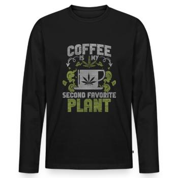 Weed Coffee Cannabis Stoner Koffein Ganja - Männer Premium Bio Langarmshirt - Schwarz - Vorne - Nico (187cm)