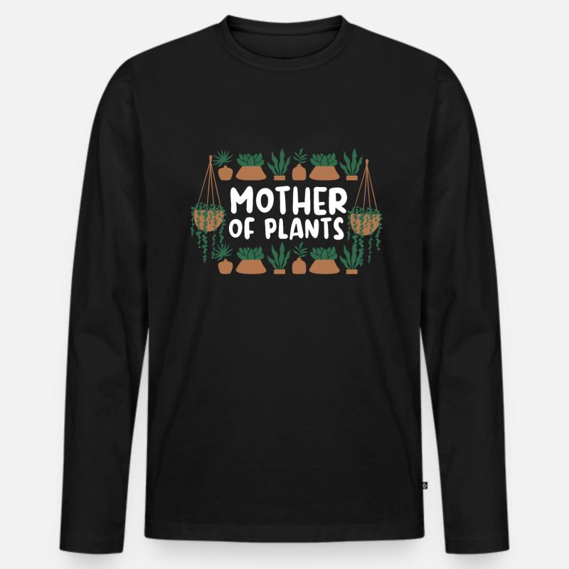 Pflanzenmutter Mutter Gartenpflanzen Blume - Männer Premium Bio Langarmshirt - Schwarz