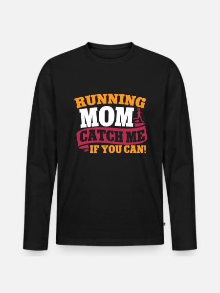 Running Mom Marathon Runner Jogging - T-shirt manches longues Premium bio Homme - noir