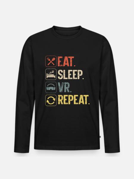 Virtual Reality VR Gamer Funnz - Men's Premium Organic Long Sleeve Shirt - black