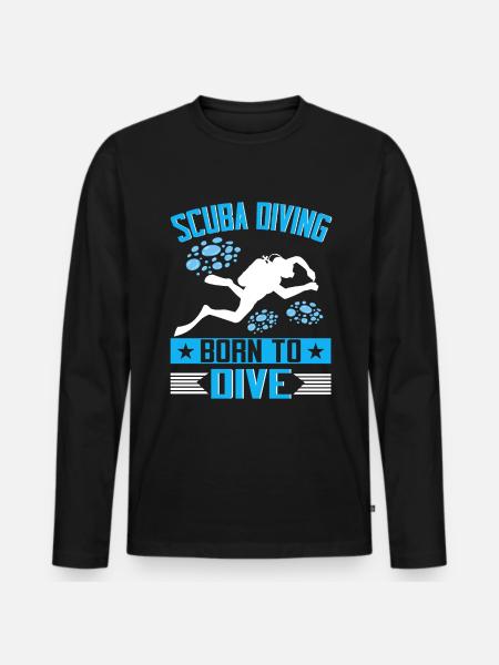 Diving Diver Ocean Lovers - Men's Premium Organic Long Sleeve Shirt - black