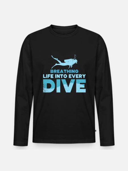 Diving Diver Ocean Lovers - Men's Premium Organic Long Sleeve Shirt - black