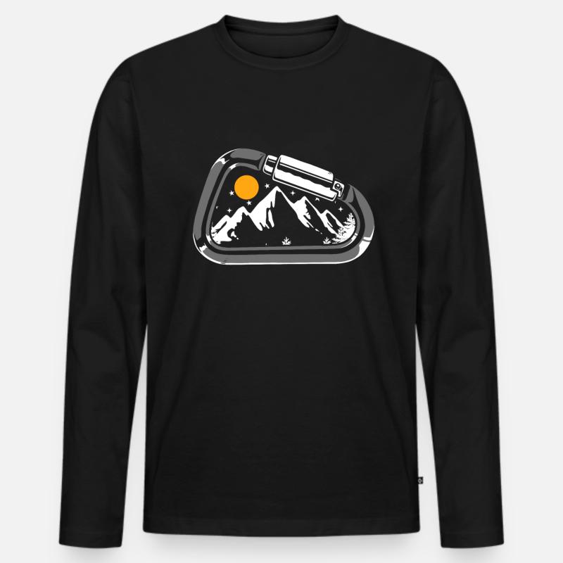 Klettern Mountain Boulder Climble Climber - Männer Premium Bio Langarmshirt - Schwarz