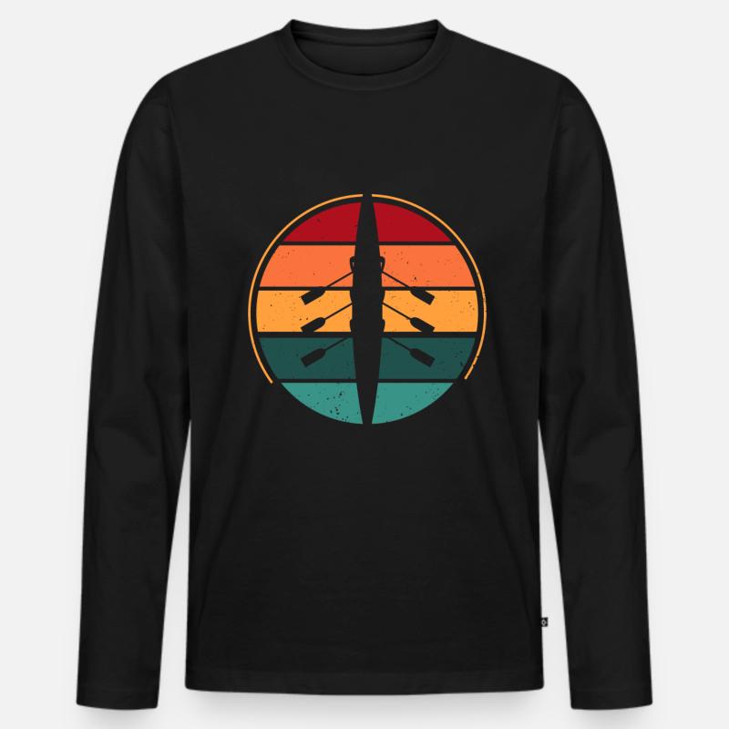 Rowboot Der Crew Boot Rowboot Rower Rowes Rower - Männer Premium Bio Langarmshirt - Schwarz
