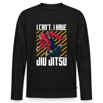Jiu Jitsu Brésilien BJJ MMA Grappling - T-shirt manches longues Premium bio Homme - noir - Devant - Nico (187cm)