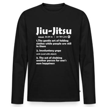 Jiu Jitsu Brésilien BJJ MMA Grappling - T-shirt manches longues Premium bio Homme - noir - Devant - Nico (187cm)