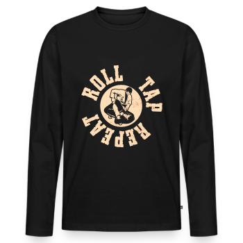 Jiu Jitsu Brésilien BJJ MMA Grappling - T-shirt manches longues Premium bio Homme - noir - Devant - Nico (187cm)