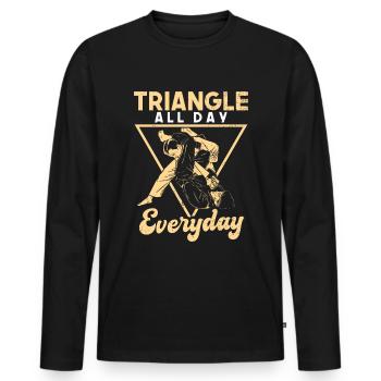 Jiu Jitsu Brésilien BJJ MMA Grappling - T-shirt manches longues Premium bio Homme - noir - Devant - Nico (187cm)