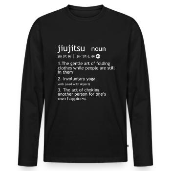 Jiu Jitsu Brésilien BJJ MMA Grappling - T-shirt manches longues Premium bio Homme - noir - Devant - Nico (187cm)
