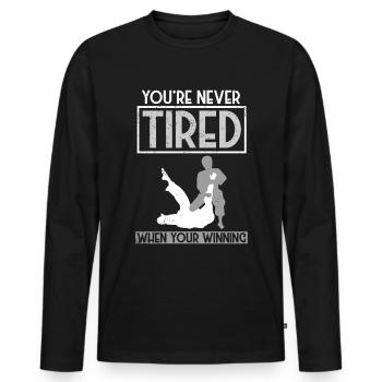 Jiu Jitsu Brésilien BJJ MMA Grappling - T-shirt manches longues Premium bio Homme - noir - Devant - Nico (187cm)