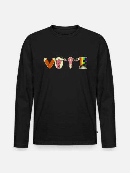 Voting Books Faustier Ovaries Lgtbq - Men's Premium Organic Long Sleeve Shirt - black