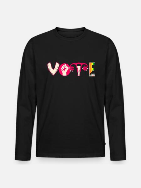 Voting Books Faustier Ovaries Lgtbq - Men's Premium Organic Long Sleeve Shirt - black