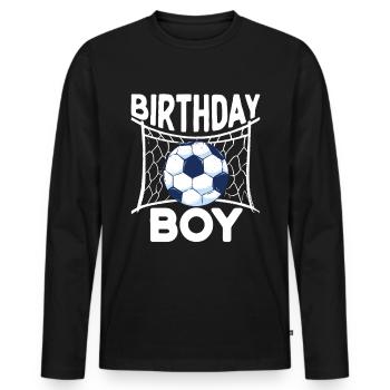 Geburtstagsbuldenfußballspieler Bday Team Party - Männer Premium Bio Langarmshirt - Schwarz - Vorne - Nico (187cm)