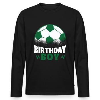 Geburtstagsbuldenfußballspieler Bday Team Party - Männer Premium Bio Langarmshirt - Schwarz - Vorne - Nico (187cm)