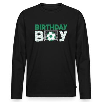 Geburtstagsbuldenfußballspieler Bday Team Party - Männer Premium Bio Langarmshirt - Schwarz - Vorne - Nico (187cm)