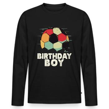 Geburtstagsbuldenfußballspieler Bday Team Party - Männer Premium Bio Langarmshirt - Schwarz - Vorne - Nico (187cm)