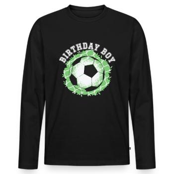 Geburtstagsbuldenfußballspieler Bday Team Party - Männer Premium Bio Langarmshirt - Schwarz - Vorne - Nico (187cm)
