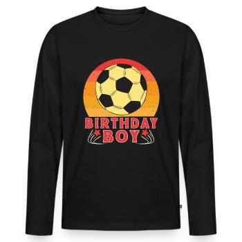 Geburtstagsbuldenfußballspieler Bday Team Party - Männer Premium Bio Langarmshirt - Schwarz - Vorne - Nico (187cm)