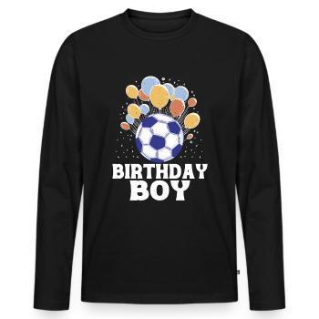 Geburtstagsbuldenfußballspieler Bday Team Party - Männer Premium Bio Langarmshirt - Schwarz - Vorne - Nico (187cm)