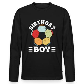 Geburtstagsbuldenfußballspieler Bday Team Party - Männer Premium Bio Langarmshirt - Schwarz - Vorne - Nico (187cm)