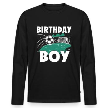 Geburtstagsbuldenfußballspieler Bday Team Party - Männer Premium Bio Langarmshirt - Schwarz - Vorne - Nico (187cm)