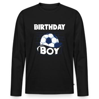 Geburtstagsbuldenfußballspieler Bday Team Party - Männer Premium Bio Langarmshirt - Schwarz - Vorne - Nico (187cm)