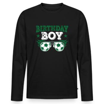 Geburtstagsbuldenfußballspieler Bday Team Party - Männer Premium Bio Langarmshirt - Schwarz - Vorne - Nico (187cm)