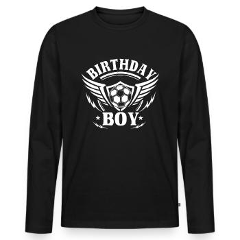 Geburtstagsbuldenfußballspieler Bday Team Party - Männer Premium Bio Langarmshirt - Schwarz - Vorne - Nico (187cm)
