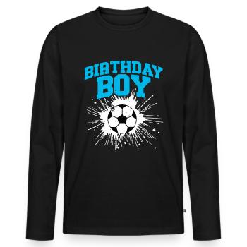 Geburtstagsbuldenfußballspieler Bday Team Party - Männer Premium Bio Langarmshirt - Schwarz - Vorne - Nico (187cm)